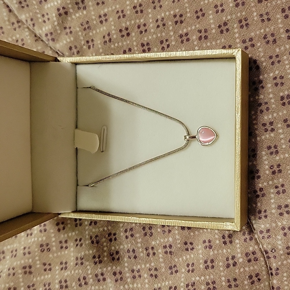 Pink heart necklace